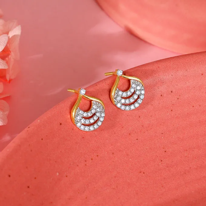 Gold Moonbeam Diamond Earrings