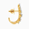 Gold Moonlit Waves J Hoop Lab Grown Diamond Earrings