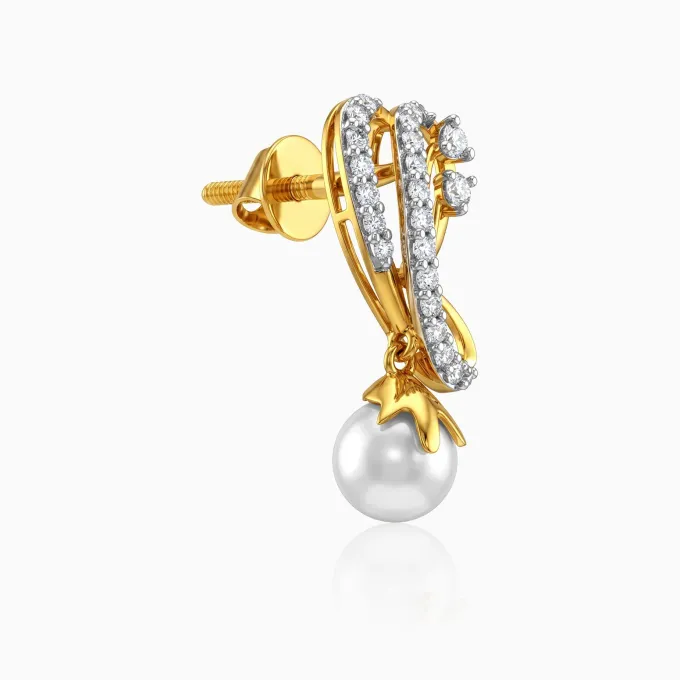 Gold Moonvine Lab Grown Diamond Earrings