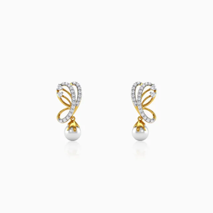 Gold Moonvine Lab Grown Diamond Earrings