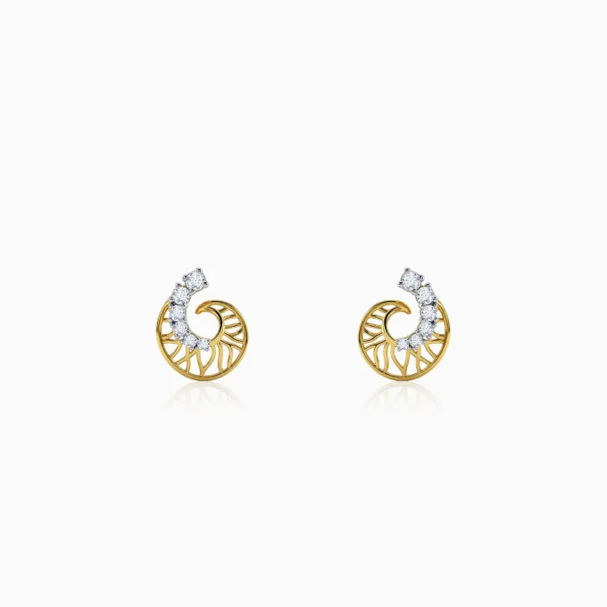 Gold Muguet Lab Grown Diamond Earrings