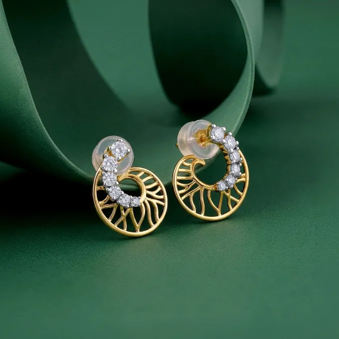 Gold Muguet Lab Grown Diamond Earrings