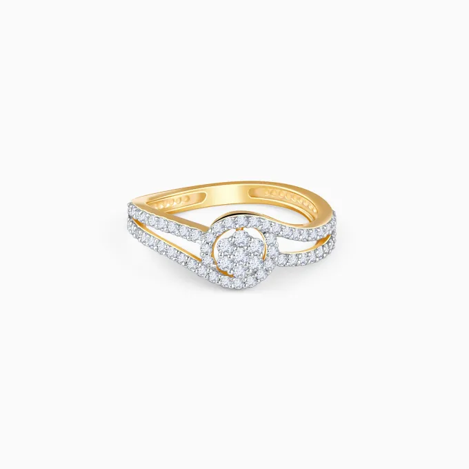 Gold Nigella Cluster Lab Grown Diamond Ring