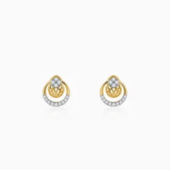 Gold Nightfall Circle Lab Grown Diamond Earrings