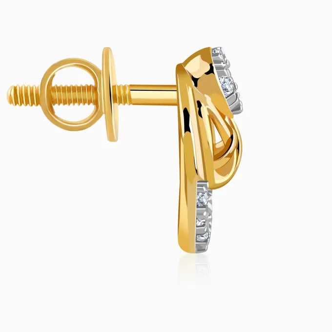 Gold Nightfall Circle Lab Grown Diamond Earrings
