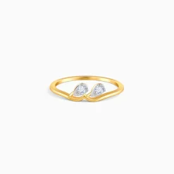Gold Opal Waves Lab Grown Diamond Ring