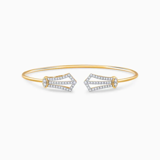 Gold Orvella Lab Grown Diamond Cuff Bracelet