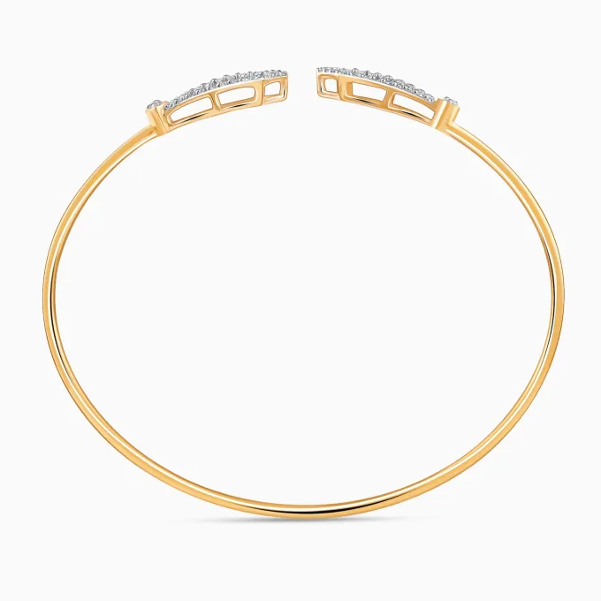 Gold Orvella Lab Grown Diamond Cuff Bracelet