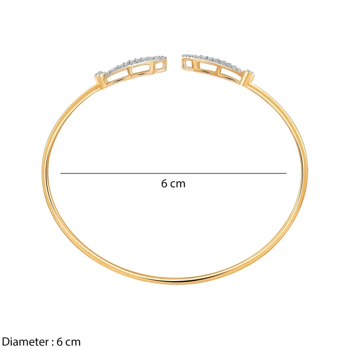 Gold Orvella Lab Grown Diamond Cuff Bracelet