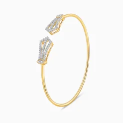 Gold Orvella Lab Grown Diamond Cuff Bracelet