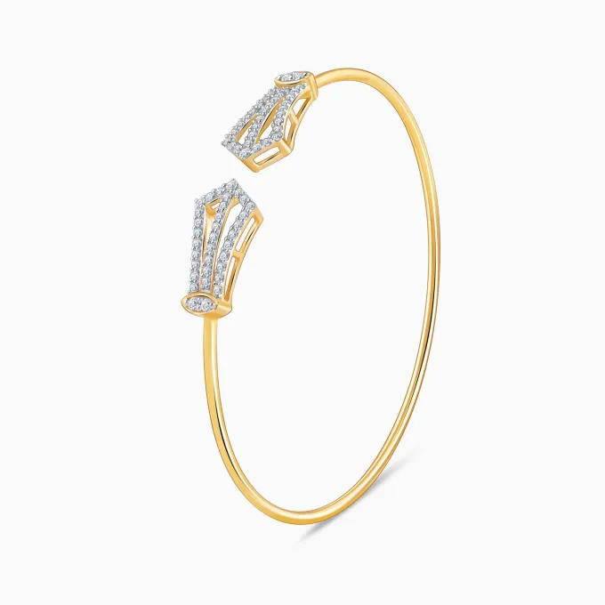 Gold Orvella Lab Grown Diamond Cuff Bracelet