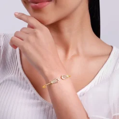Gold Orvella Lab Grown Diamond Cuff Bracelet
