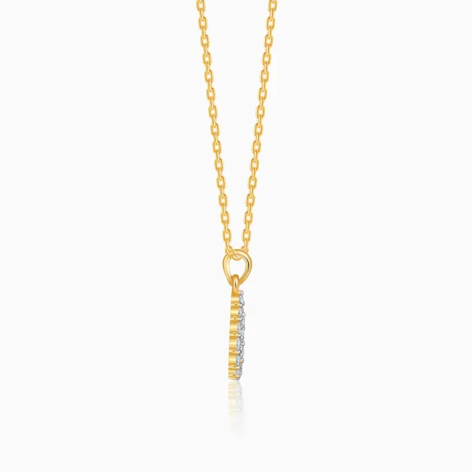 Gold Oval Aura Lab Grown Diamond Pendant