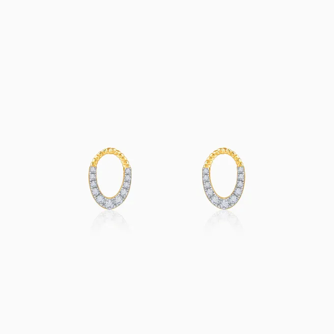 Gold Oval Gleam Lab Grown Diamond Earrings
