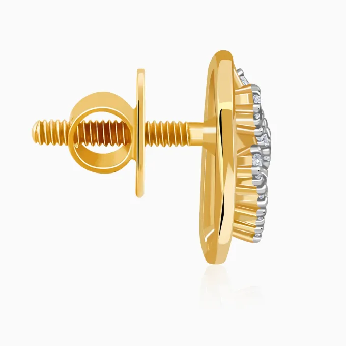 Gold Oval Lab Grown Diamond Stud Earrings
