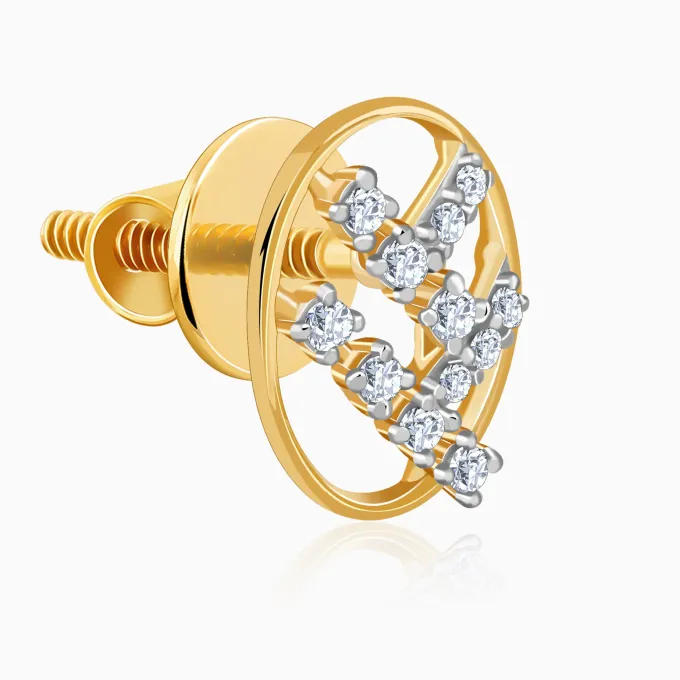 Gold Oval Lab Grown Diamond Stud Earrings