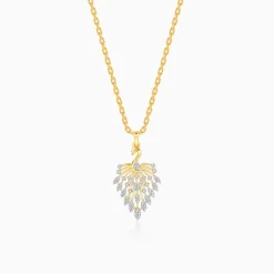 Gold Peacock Dance Lab Grown Diamond Pendant