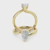 Gold Pear Solitaire Diamond Ring