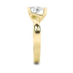 Gold Pear Solitaire Diamond Ring