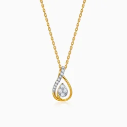 Gold Pear Within Lab Grown Diamond Pendant