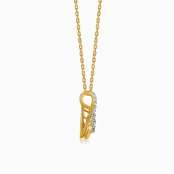 Gold Pear Within Lab Grown Diamond Pendant