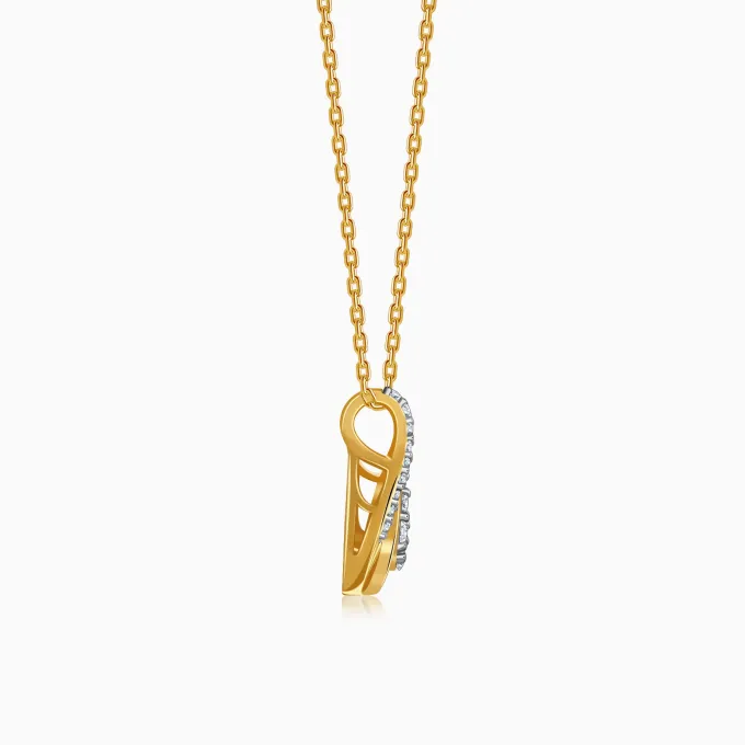 Gold Pear Within Lab Grown Diamond Pendant