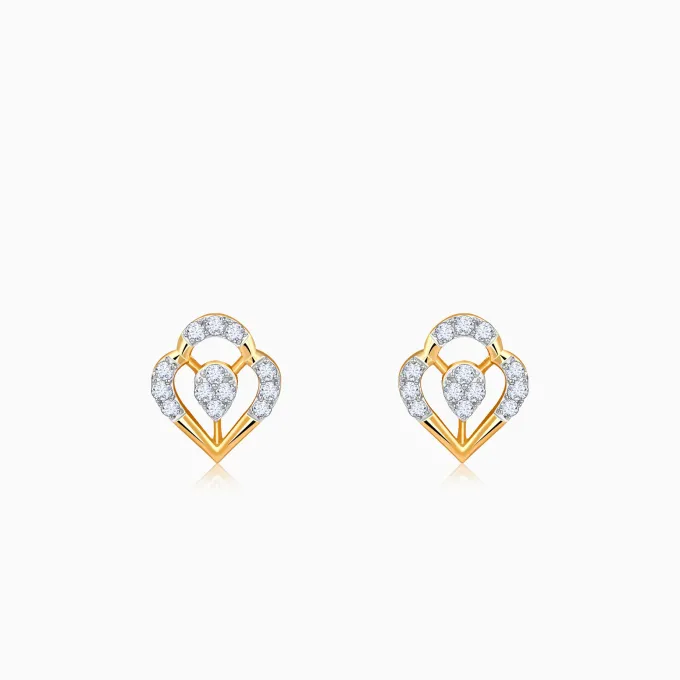 Gold Petal Bloom Lab Grown Diamond Studs