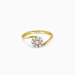 Gold Petal Confluence Lab Grown Diamond Ring (Size 12)