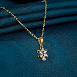 Gold Petal Grace Lab Grown Diamond Pendant