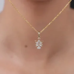 Gold Petal Grace Lab Grown Diamond Pendant