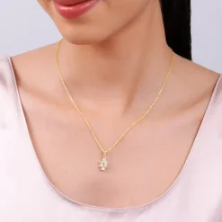 Gold Petal Grace Lab Grown Diamond Pendant