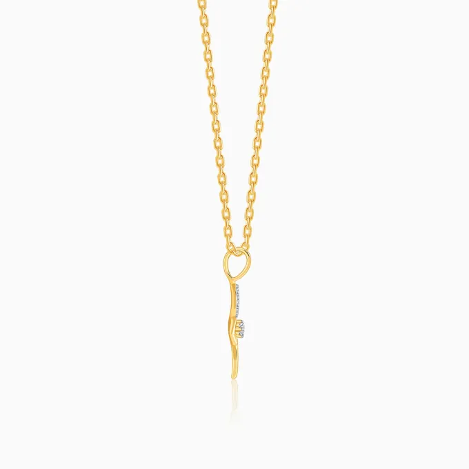 Gold Petal Sparkle Lab Grown Diamond Pendant