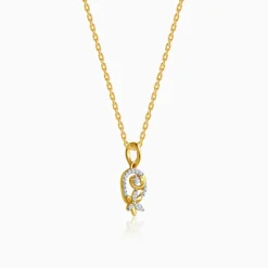 Gold Petal Whisper Lab Grown Diamond Pendant