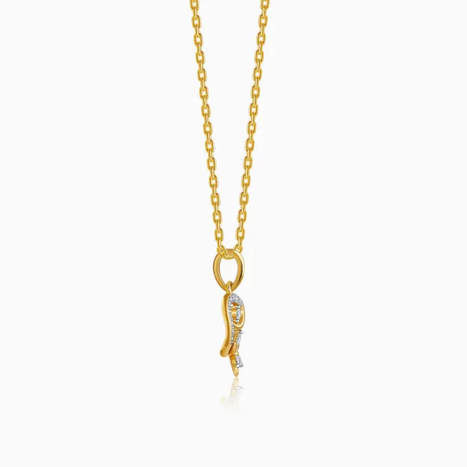 Gold Petal Whisper Lab Grown Diamond Pendant