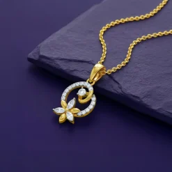 Gold Petal Whisper Lab Grown Diamond Pendant