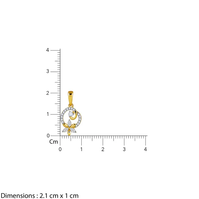 Gold Petal Whisper Lab Grown Diamond Pendant