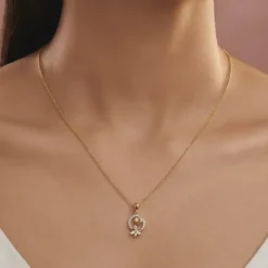 Gold Petal Whisper Lab Grown Diamond Pendant