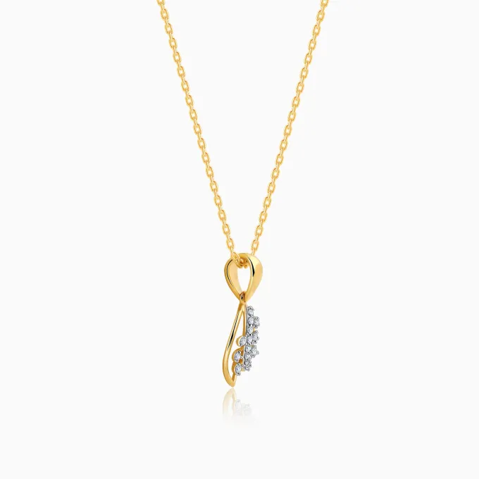 Gold Petioles Diamond Pendant