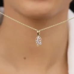 Gold Petioles Diamond Pendant