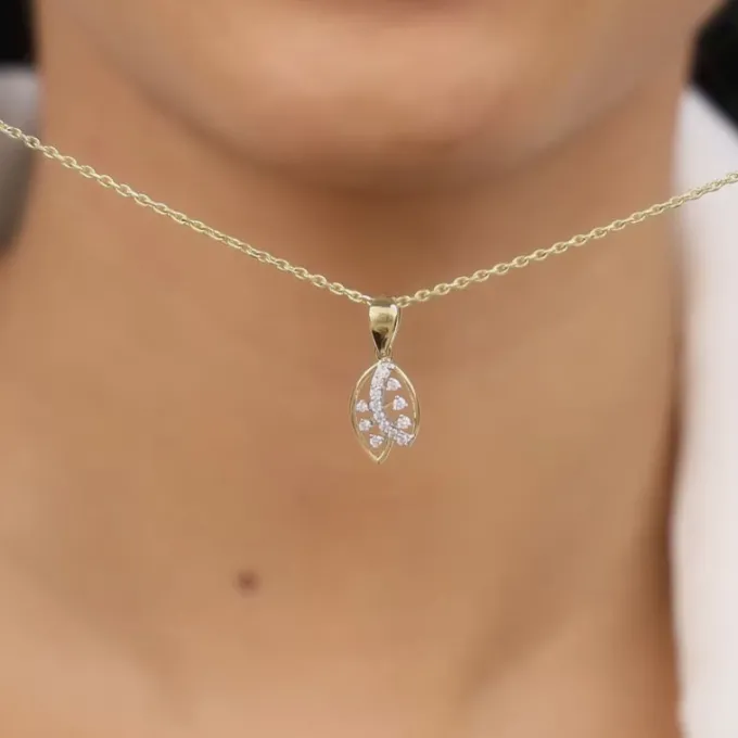 Gold Petioles Diamond Pendant