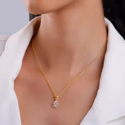Gold Petioles Diamond Pendant