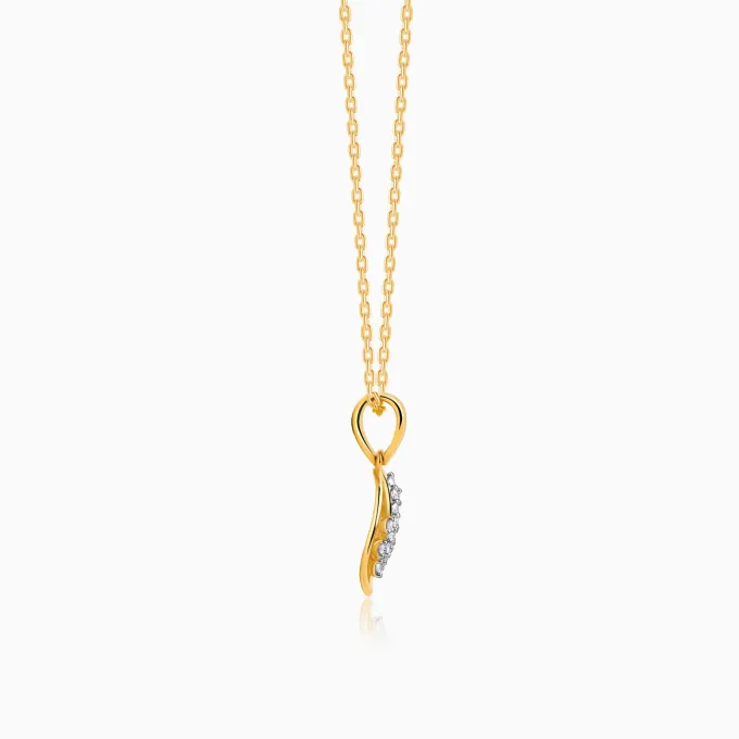 Gold Petioles Diamond Pendant