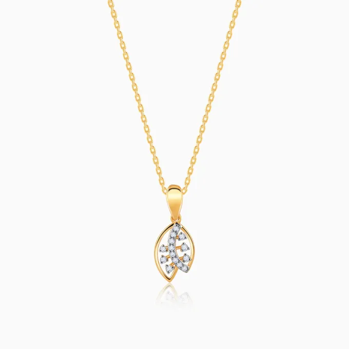 Gold Petioles Diamond Pendant