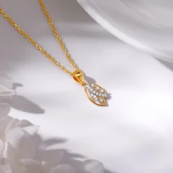 Gold Petioles Diamond Pendant