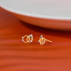Gold Petioles Diamond Studs