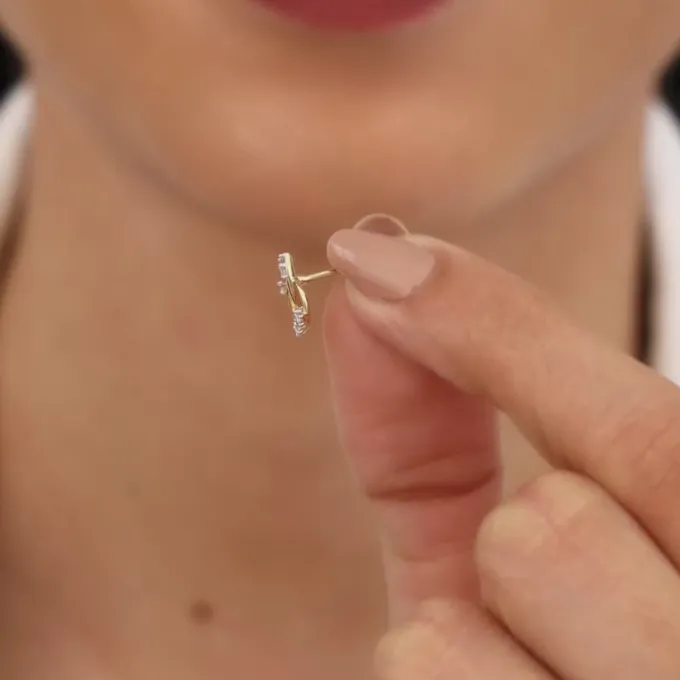 Gold Petioles Diamond Studs