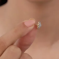 Gold Petunia Paradise Lab Grown Diamond Earrings