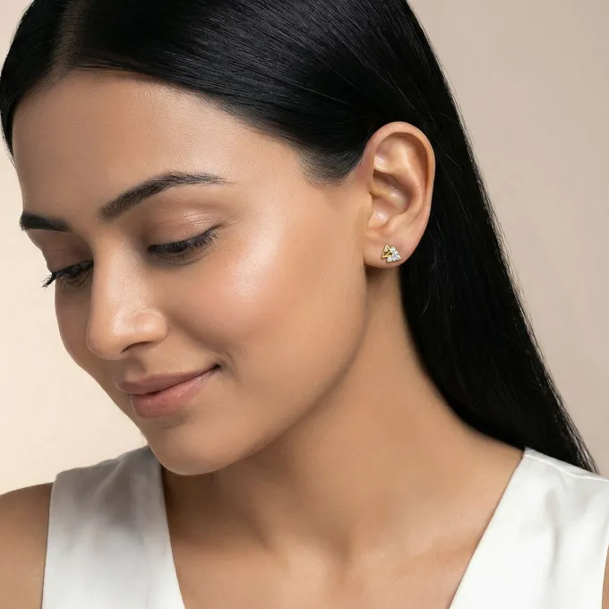 Gold Pissenlit Lab Grown Diamond Earrings