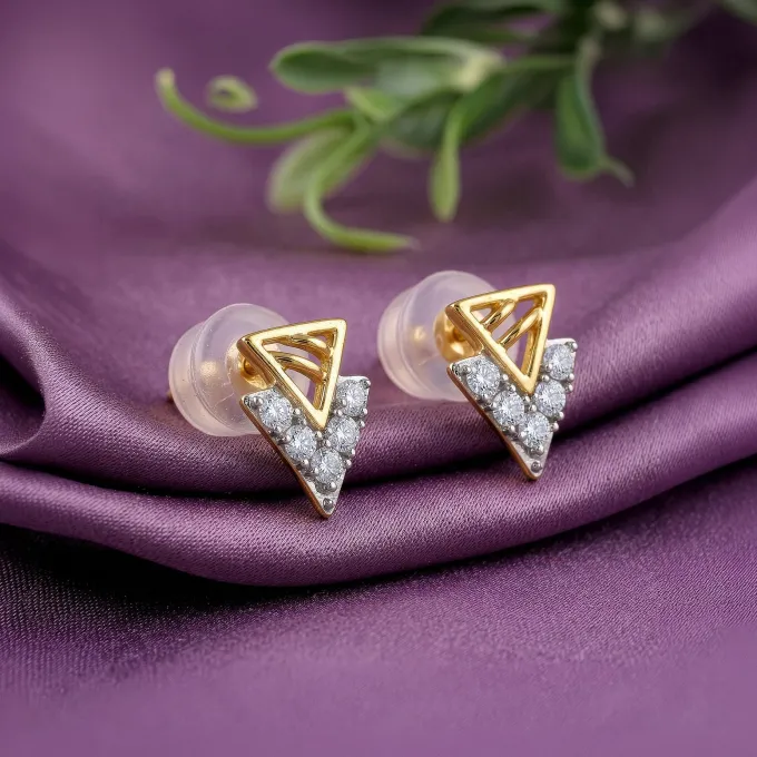 Gold Pissenlit Lab Grown Diamond Earrings