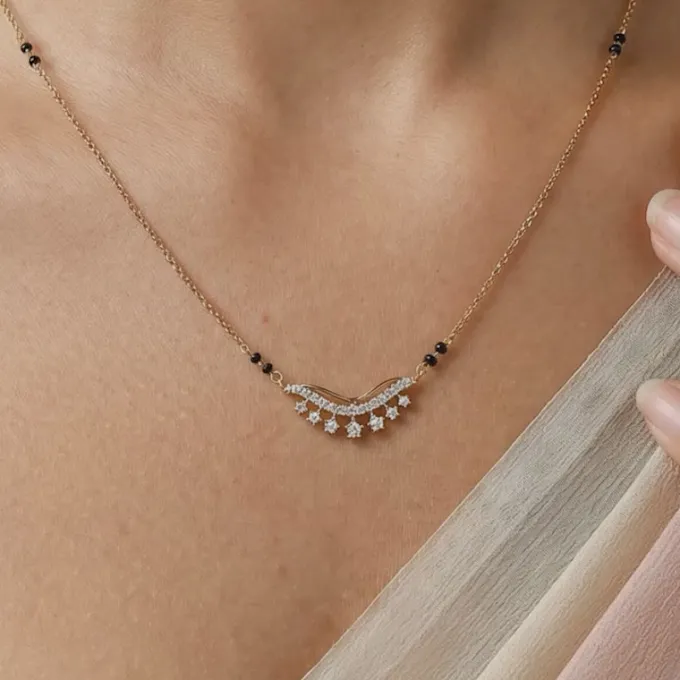 Gold Pooja Lab Grown Diamond Mangalsutra